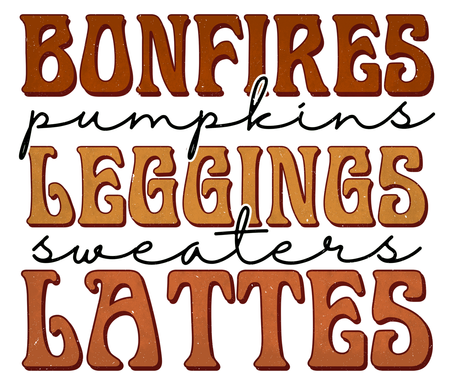 Bomb fires Pumpkins Leggings Sweaters Lattes DTF Print